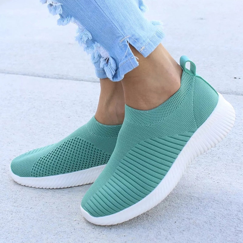 Women's Lightweight Slip-On Sneakers with Breathable Knit Upper for Casual Comfort 6