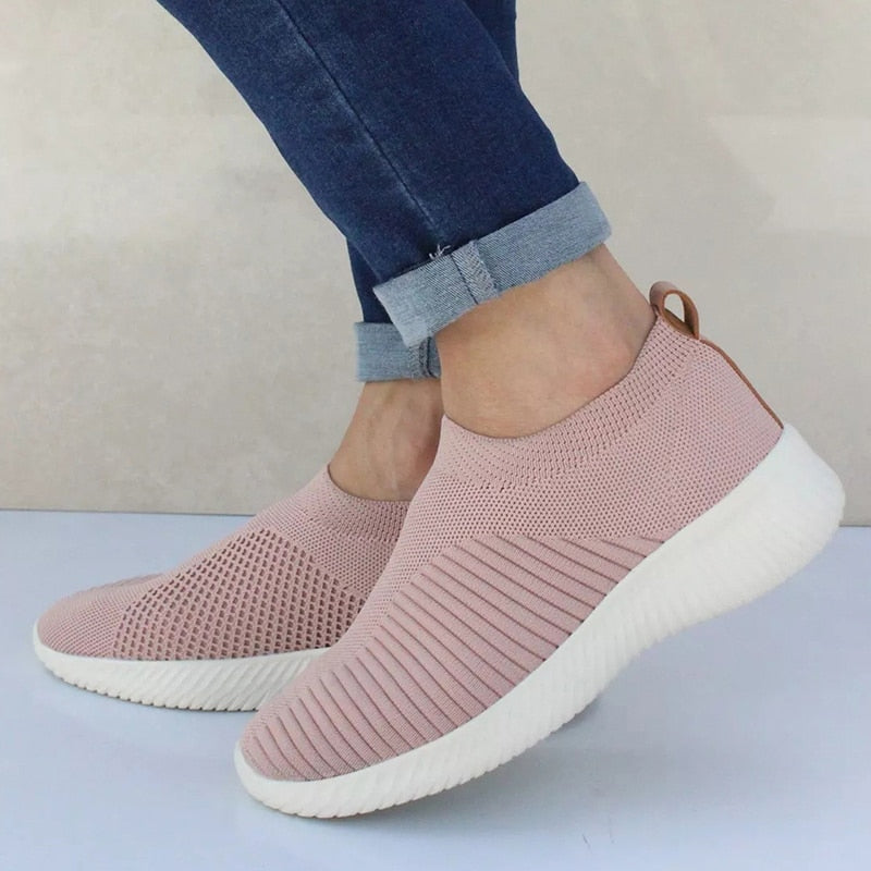 Women's Lightweight Slip-On Sneakers with Breathable Knit Upper for Casual Comfort 7