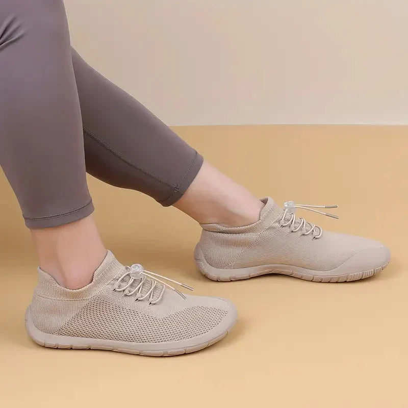 Women’s Lightweight Slip-On Sneakers with Breathable Mesh and Elastic Lace Closure for Casual Wear 1