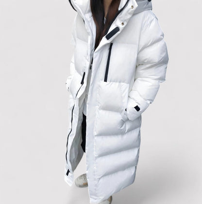 Women's Black Puffer Jacket Waterproof Long Winter Coat - 5