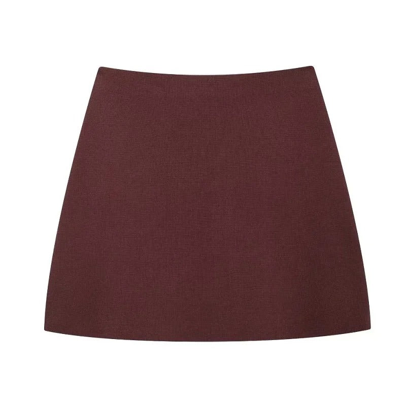 Women's Long Sleeve V-Neck Covered Button Cardigan and Mini Skirt Set 16