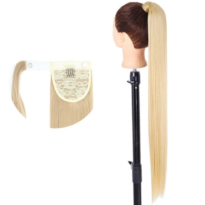 Women's Long Straight Ponytail Hair Extension Black High-Temperature Fiber 23