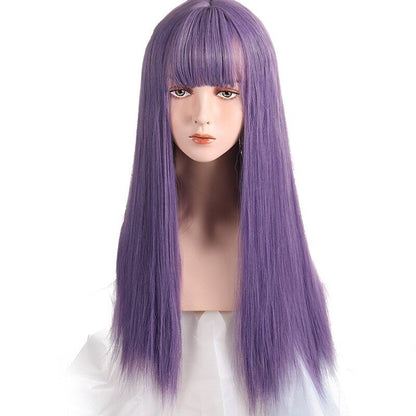 Women's Long Straight Wig Bright Color High-Temperature Fiber 10