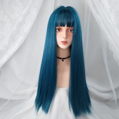 Women's Long Straight Wig Bright Color High-Temperature Fiber 11