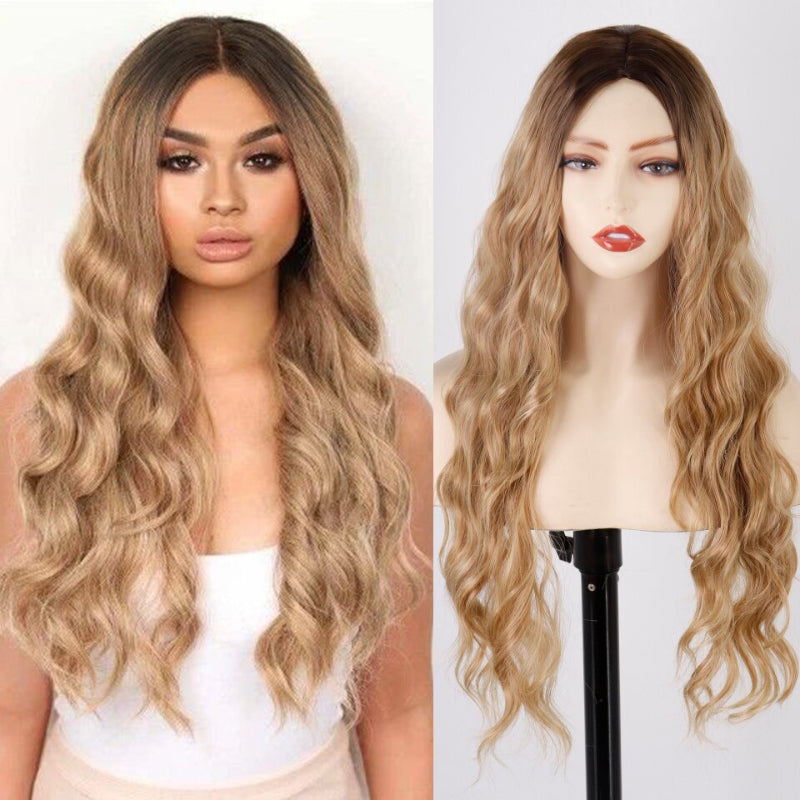Women's Long Wavy Wig Heat-Resistant Synthetic Hair 26