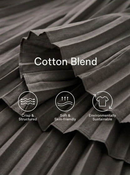 Women's Two-Tone Draped-Neck Pleated Maxi Dress – Product view | Hensley London