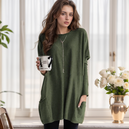 Womens Oversized Cotton Tunic Sweater for Ultimate Comfort 2