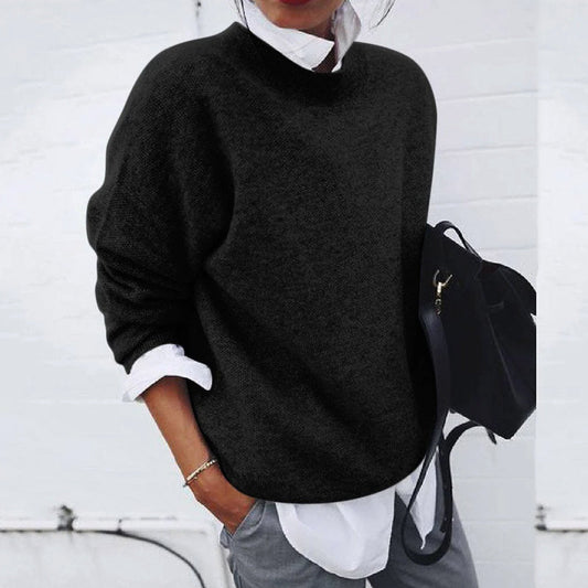Women's Oversized Sweater in Beige – Soft Wool Blend, Long Sleeve Cozy Knit 2