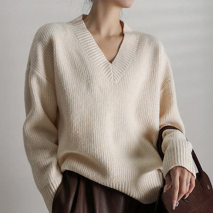 Women's Oversized Sweater - Ribbed Knit Turtleneck, Relaxed Fit Acrylic Blend 3