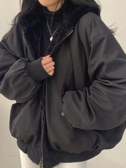 Women's Oversized Jacket Black Soft Lining - 5