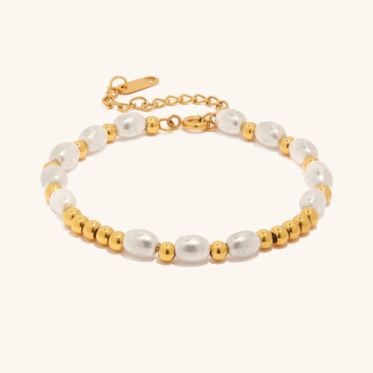 Women's Pearl Bracelet White Gold Stainless Steel 0
