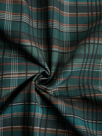 Women's Plaid Lapel Single-Breasted Shirt Maxi Dress – product view | Hensley London
