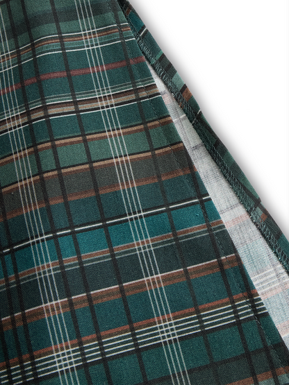 Women's Plaid Lapel Single-Breasted Shirt Maxi Dress – product view | Hensley London