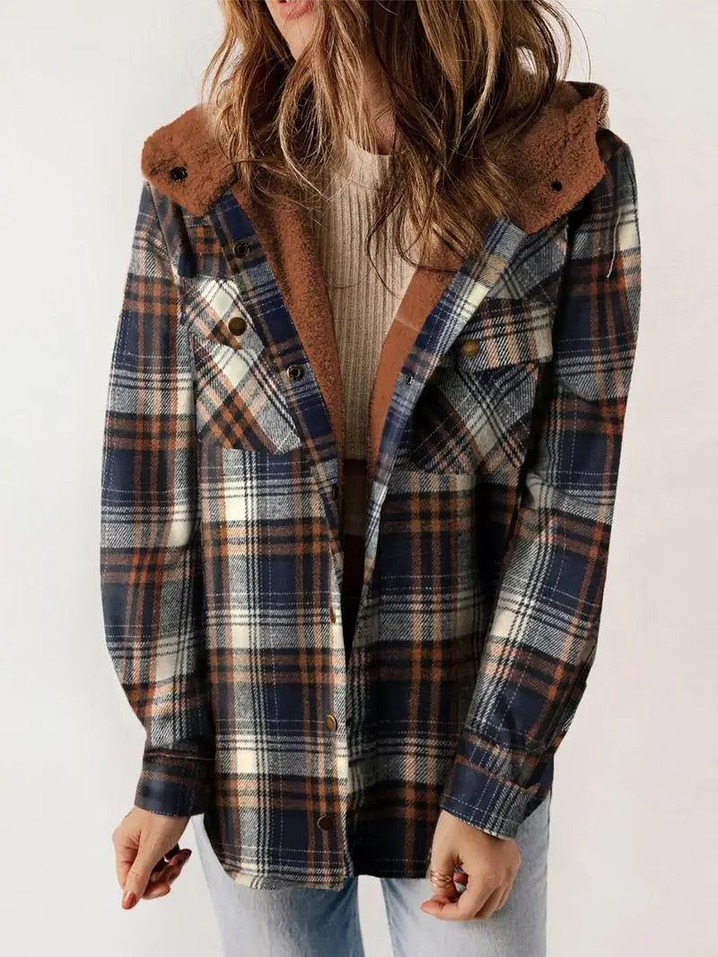 Women's Winter Jacket Plaid Hooded Lining – HensleyLondon
