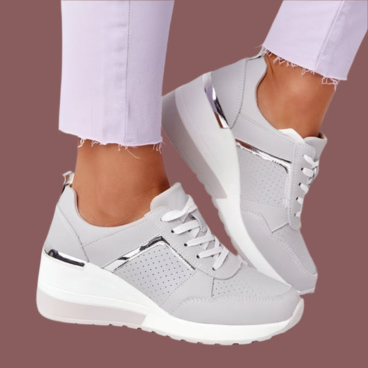 Women’s Platform Sneakers with Breathable Upper and Metallic Accents – Stylish Casual Footwear 1