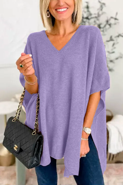 Womens Relaxed Fit Poncho – Soft Knit V-Neck Layering Piece for Casual Wear 4