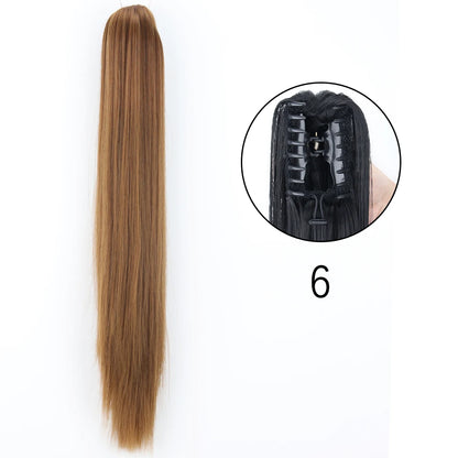 Women's Ponytail Extension 24 Inch Straight Synthetic Heat Resistant 21