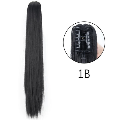 Women's Ponytail Extension 24 Inch Straight Synthetic Heat Resistant 46