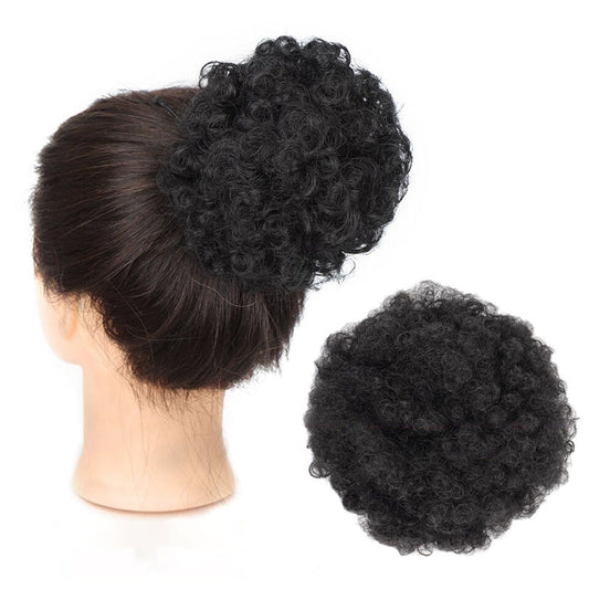 Women's Ponytail Extension Black Kinky Fiber Hair Extensions 0