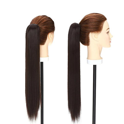 Women's Ponytail Extensions Brown High-Temperature Fiber Clip-In 4