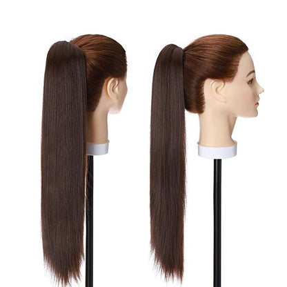 Women's Ponytail Extensions Brown High-Temperature Fiber Clip-In 6