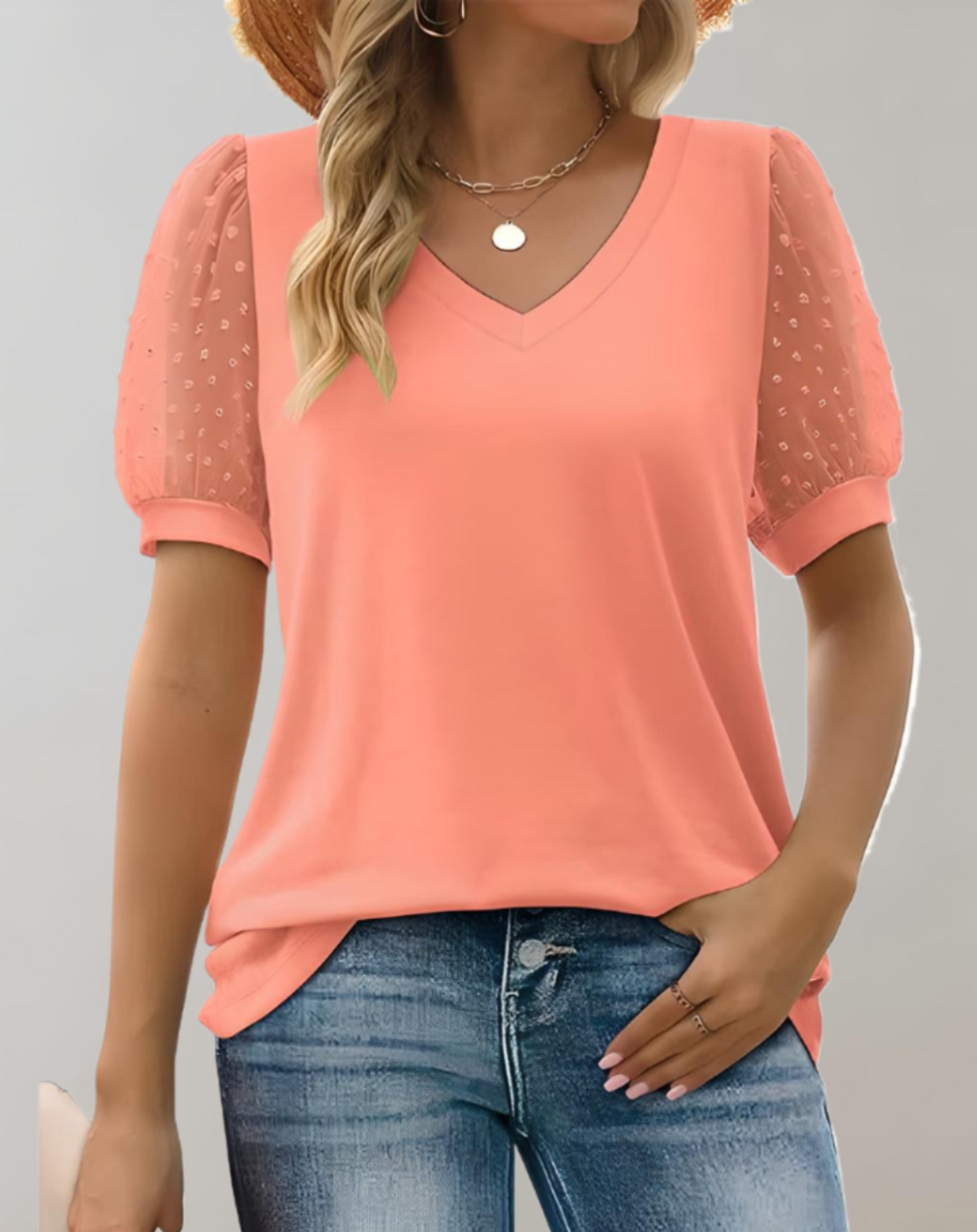 Women's Puff Sleeve Top – Soft Cotton Blend Blouse, Casual Going Out Top for Every Occasion 2
