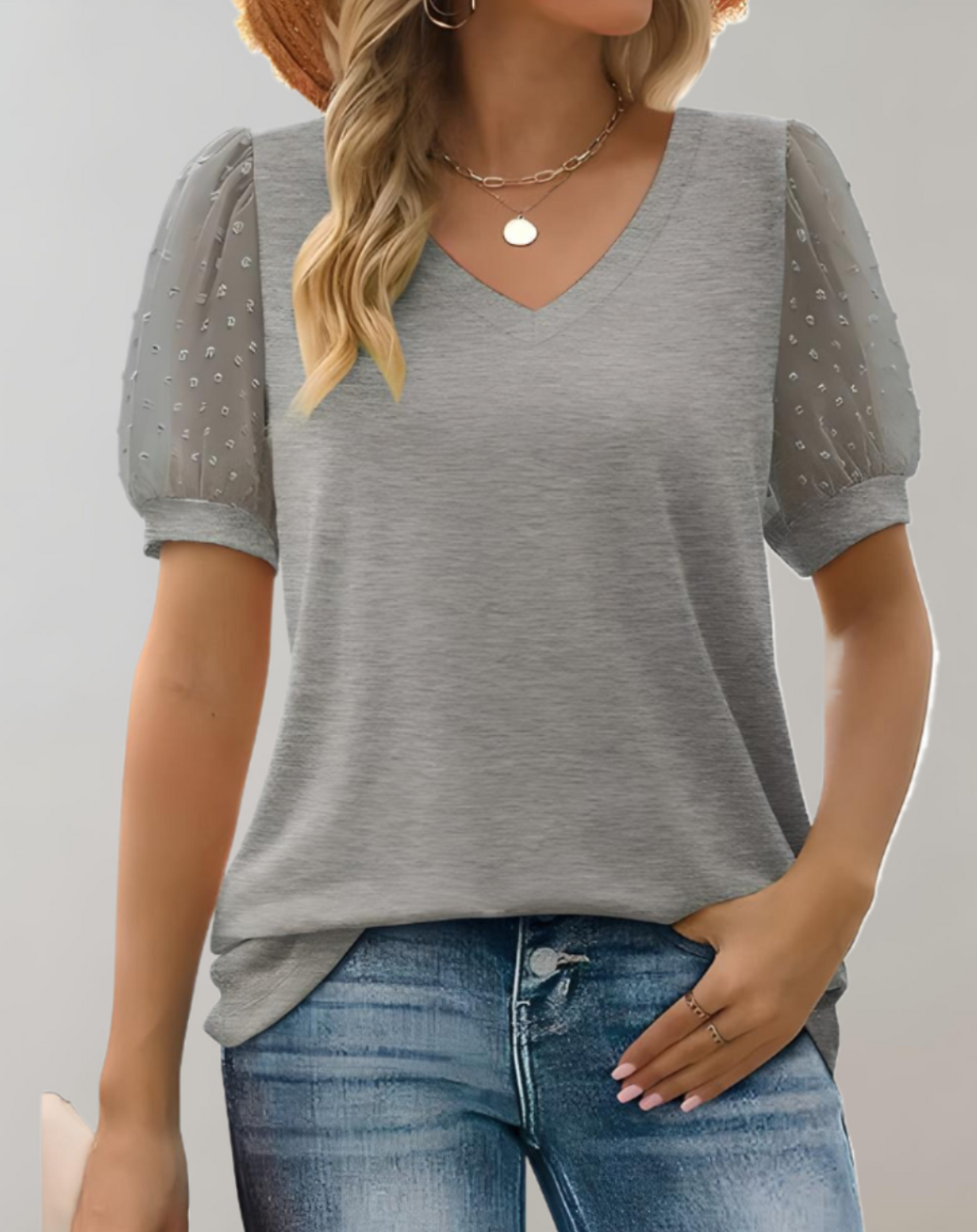 Women's Puff Sleeve Top – Soft Cotton Blend Blouse, Casual Going Out Top for Every Occasion 3