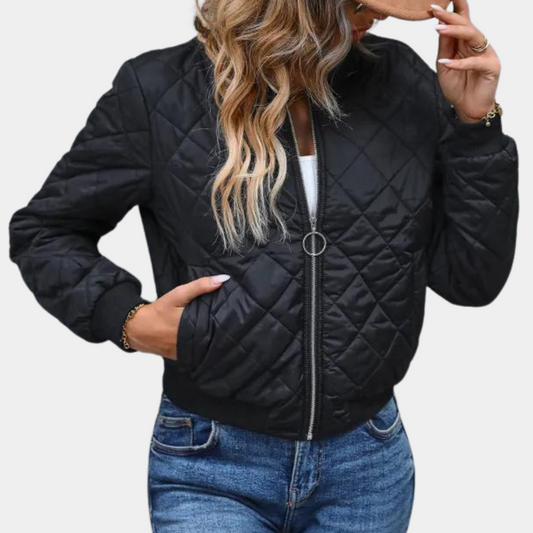 Women's Quilted Jacket Black Polyester - 1