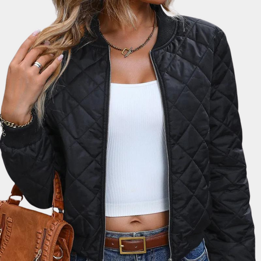 Women's Quilted Jacket Black Polyester - 2