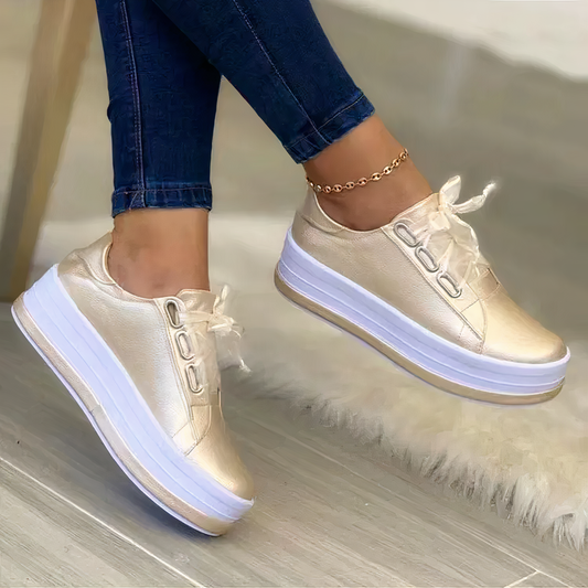 Women's Retro Sneakers in Gold, Rose Gold, Silver, and Black – Stylish Casual Footwear 0