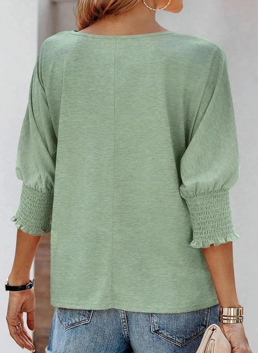 Womens Ribbed Knit Long Sleeve Top - Casual Pullover for Everyday Style 2