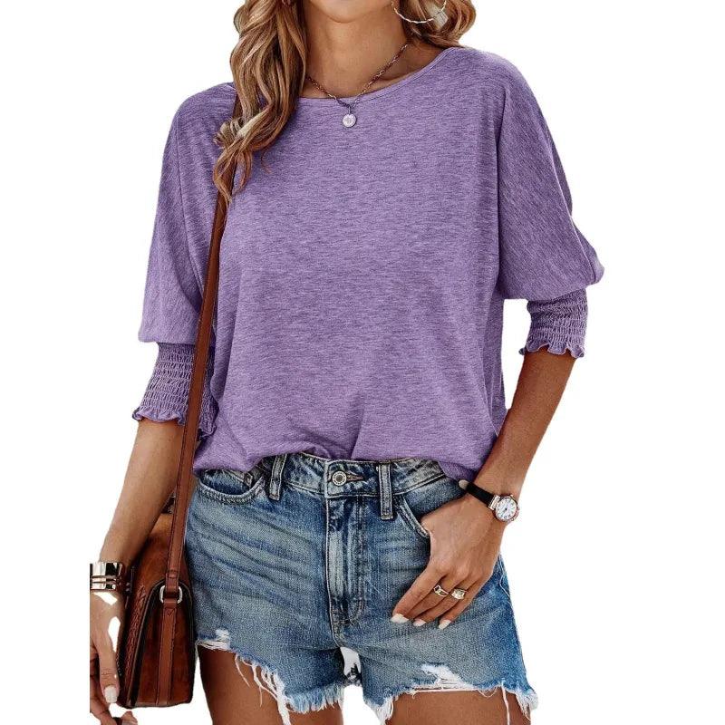 Womens Ribbed Knit Long Sleeve Top - Casual Pullover for Everyday Style 11