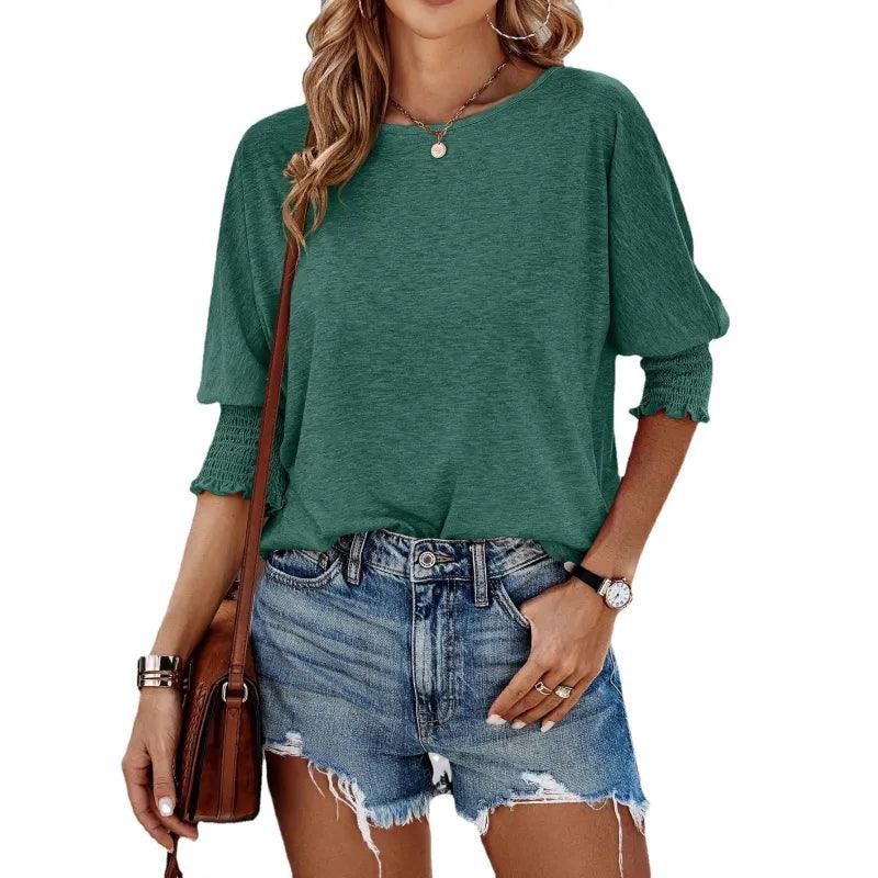 Womens Ribbed Knit Long Sleeve Top - Casual Pullover for Everyday Style 12