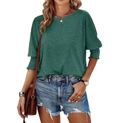 Womens Ribbed Knit Long Sleeve Top - Casual Pullover for Everyday Style 12