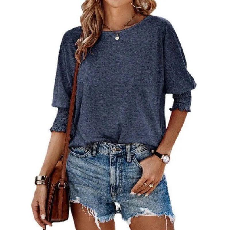 Womens Ribbed Knit Long Sleeve Top - Casual Pullover for Everyday Style 13