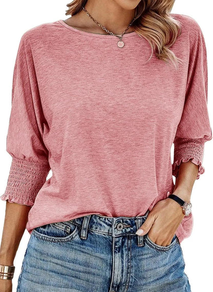 Womens Ribbed Knit Long Sleeve Top - Casual Pullover for Everyday Style 6