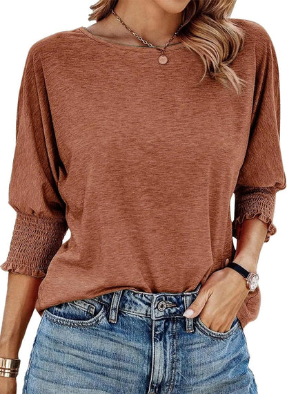 Womens Ribbed Knit Long Sleeve Top - Casual Pullover for Everyday Style 8