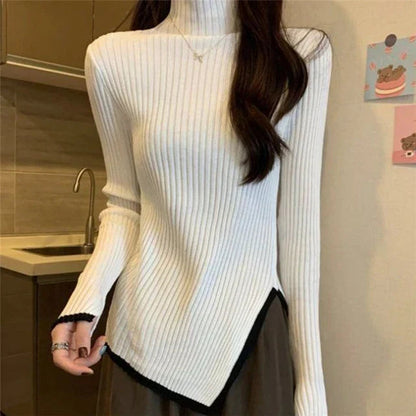Womens Sweater Ribbed Knit Black Soft Knit Blend with Flared Sleeves 3
