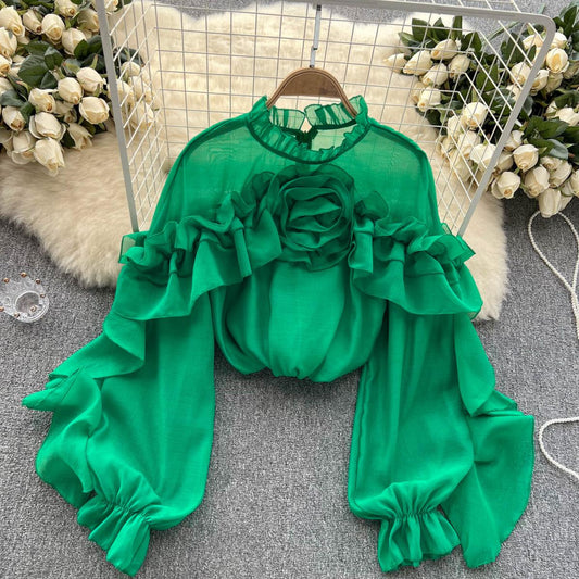 Elegant Ruffled Knit Sweater for Women 1