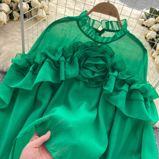 Elegant Ruffled Knit Sweater for Women 2