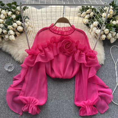 Elegant Ruffled Knit Sweater for Women 3