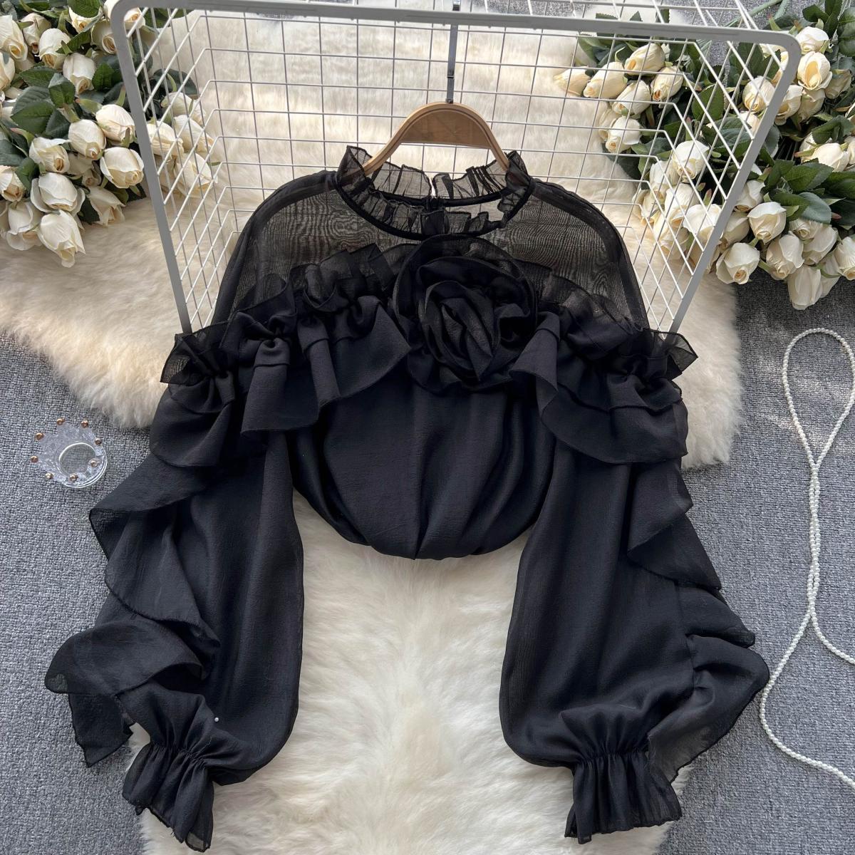 Elegant Ruffled Knit Sweater for Women 4
