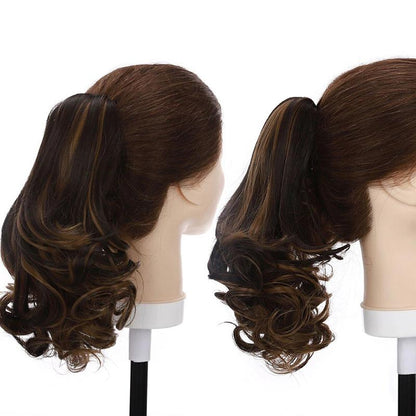 Women's Short Wavy Ponytail Hair Extensions Clip-In High-Temperature Fiber 11