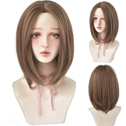 Women's Short Wig Black Heat Resistant Synthetic Hair with Bangs 30