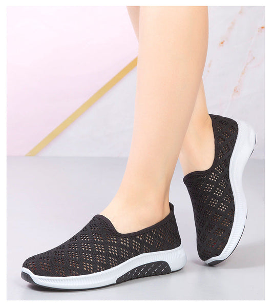 Women's Slip-On Shoes, Breathable Knit Upper, Lightweight Rubber Sole – Casual Comfort for Everyday Wear 0