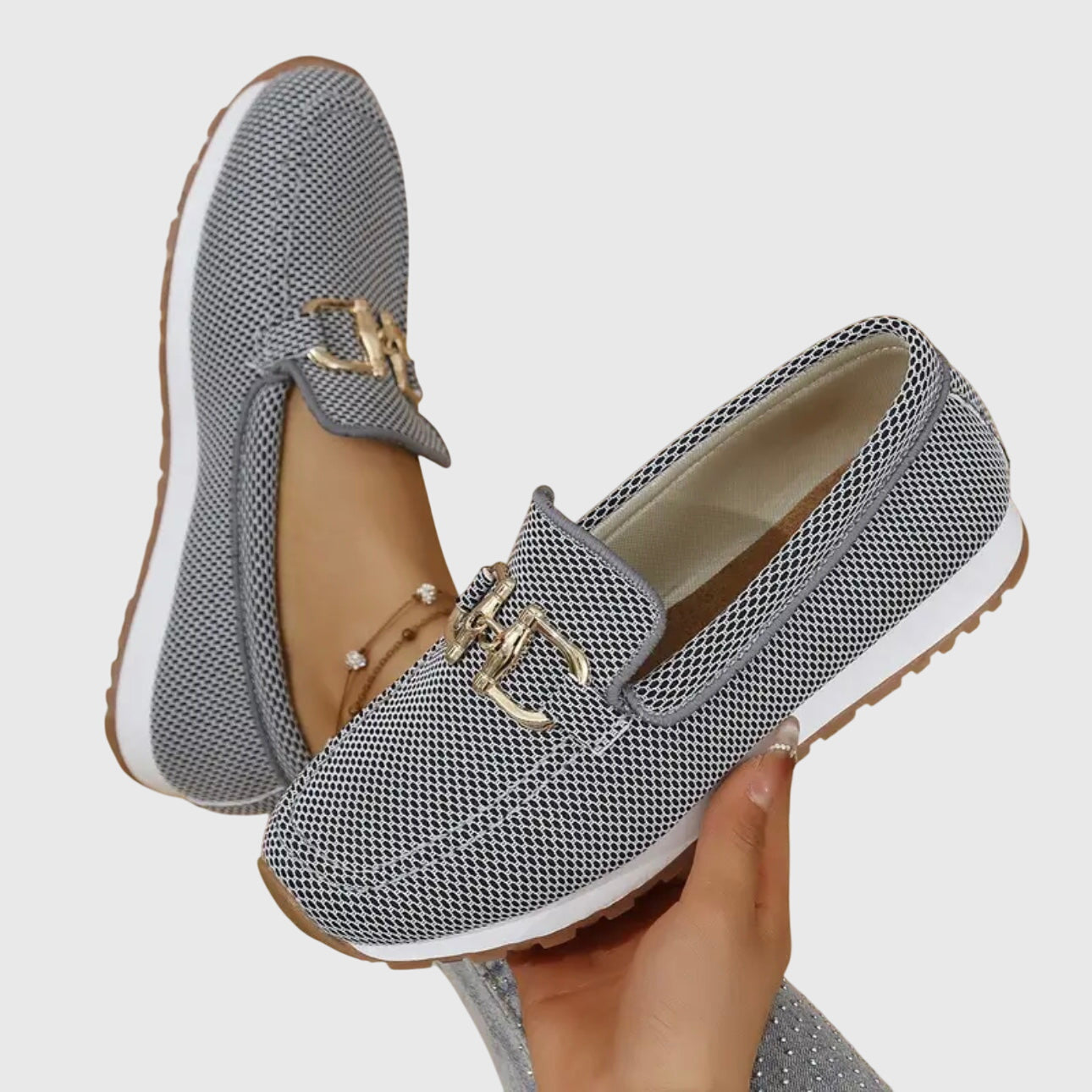 Women's Slip-On Orthopedic Sneakers - worn view | Hensley London