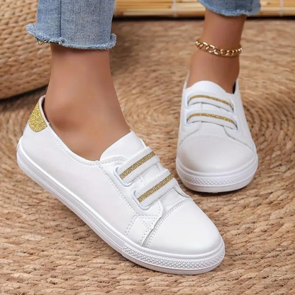 Women's Slip-On Sneakers with Elastic Band and Rounded Toe – Comfortable Rubber Sole for Everyday Wear 4