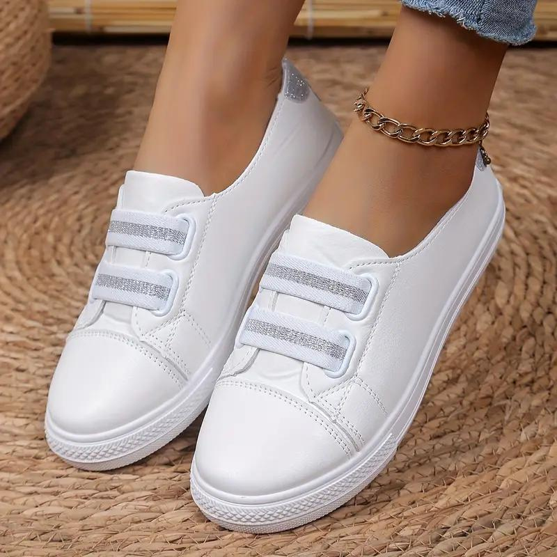 Women's Slip-On Sneakers with Elastic Band and Rounded Toe – Comfortable Rubber Sole for Everyday Wear 5