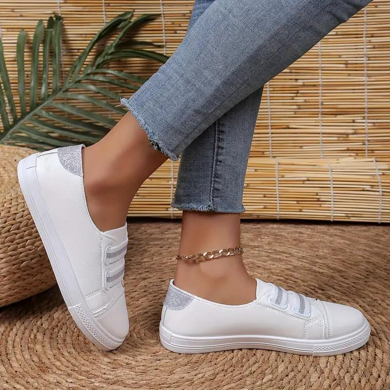 Women's Slip-On Sneakers with Elastic Band and Rounded Toe – Comfortable Rubber Sole for Everyday Wear 6