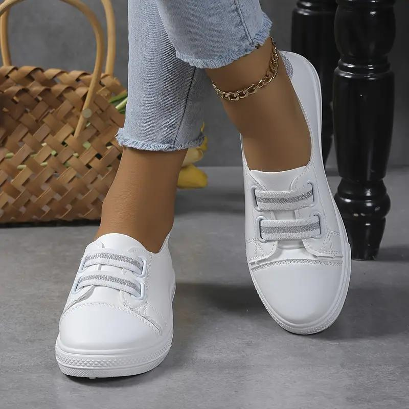 Women's Slip-On Sneakers with Elastic Band and Rounded Toe – Comfortable Rubber Sole for Everyday Wear 7
